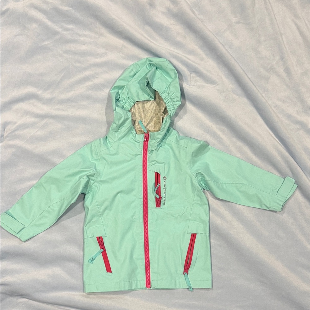Vineyard vines Mint Green Hooded Jacket with pink Accents